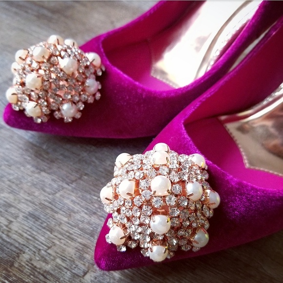 🚫SOLD🚫NIB TED BAKER EMBELLISHED VELVET PUMPS - Picture 3 of 8